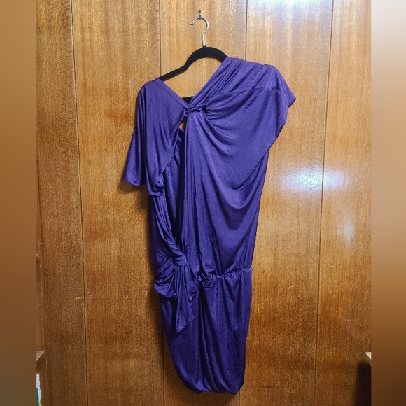 BCBG Runway asymmetric draped purple dress - Picture 3 of 4